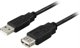 USB 2.0 kabel Typ A han - Typ A hun 0,5m sort