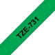 Mærketape Brother P-Touch TZe731 12mm sort på grøn