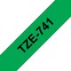 Mærketape Brother P-Touch TZe741 18mm sort på grøn